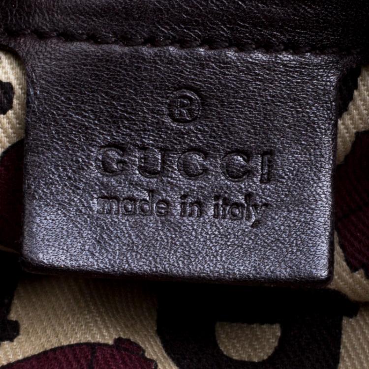 مملوكة مسبقًا Gucci Dark Brown Guccissima Leather Medium Indy Top Handle Bag