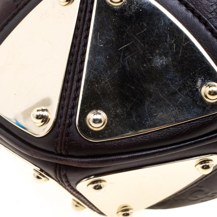 مملوكة مسبقًا Gucci Dark Brown Guccissima Leather Medium Indy Top Handle Bag
