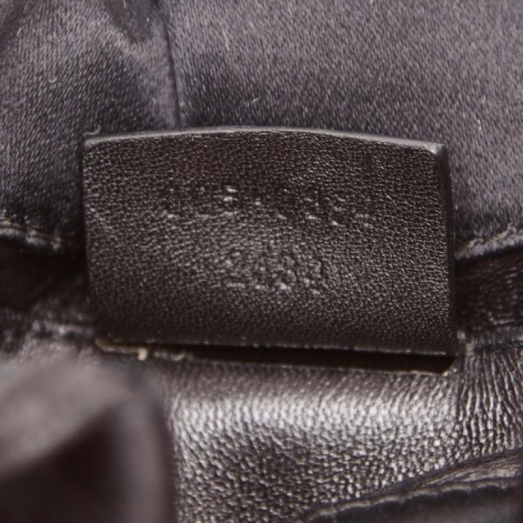 Pre Owned Gucci Black Satin Small Top Handle Bag