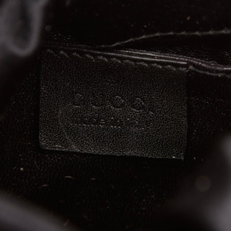 Pre Owned Gucci Black Satin Small Top Handle Bag