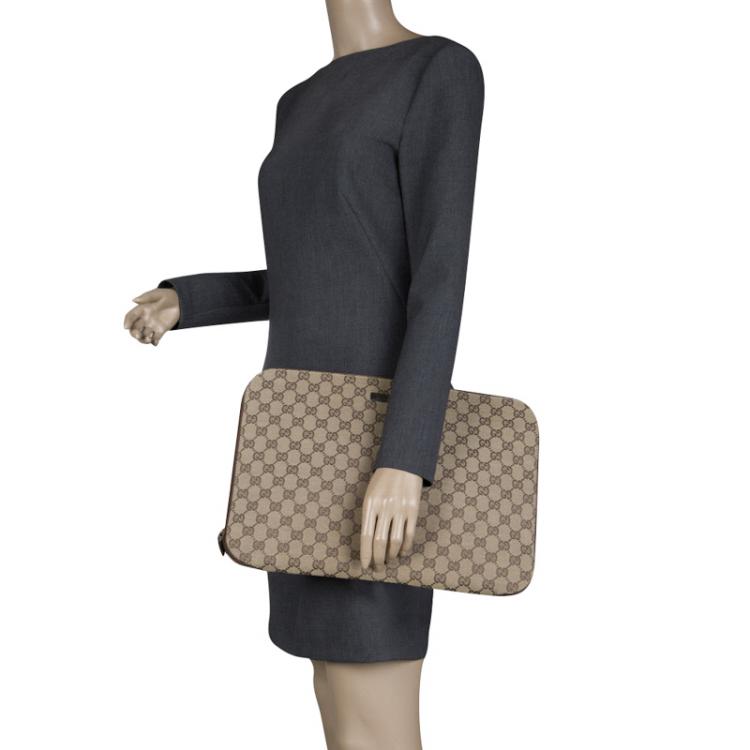 Pre Owned Gucci Beige GG Canvas Portfolio