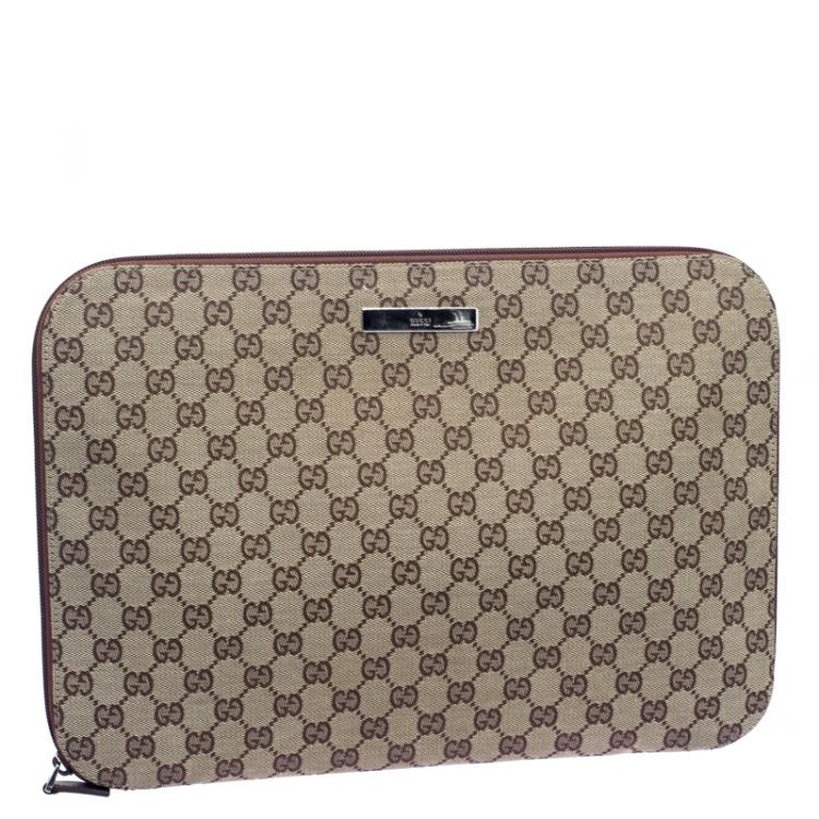 Pre Owned Gucci Beige GG Canvas Portfolio