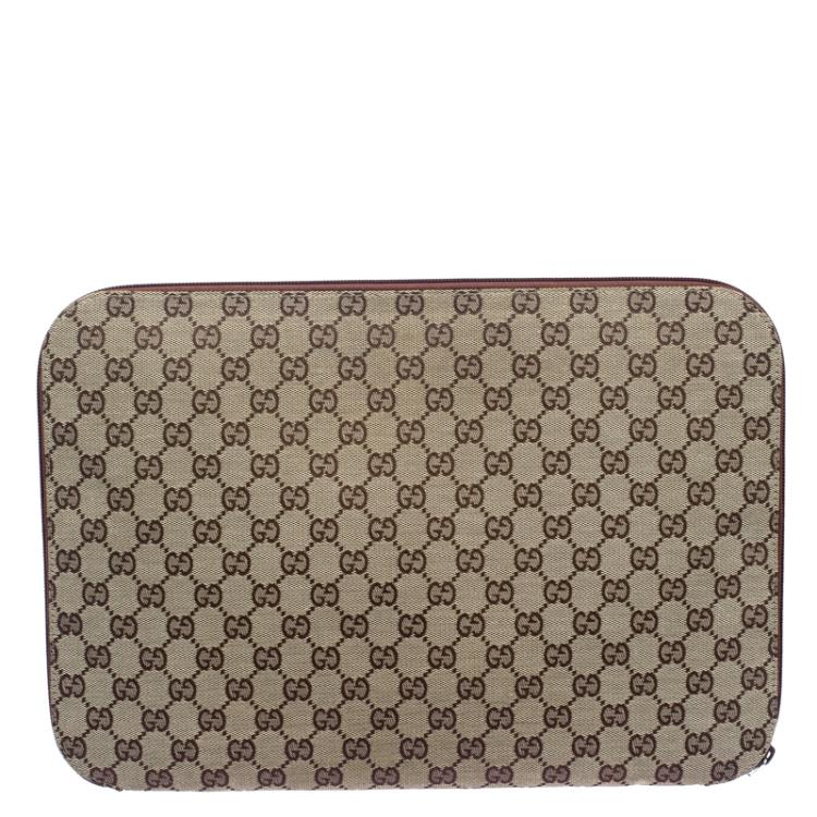 Pre Owned Gucci Beige GG Canvas Portfolio
