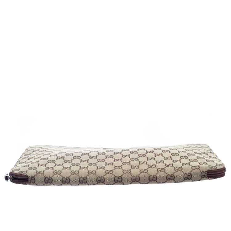 Pre Owned Gucci Beige GG Canvas Portfolio
