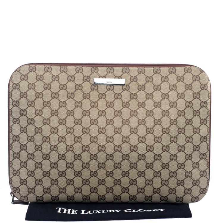 Pre Owned Gucci Beige GG Canvas Portfolio
