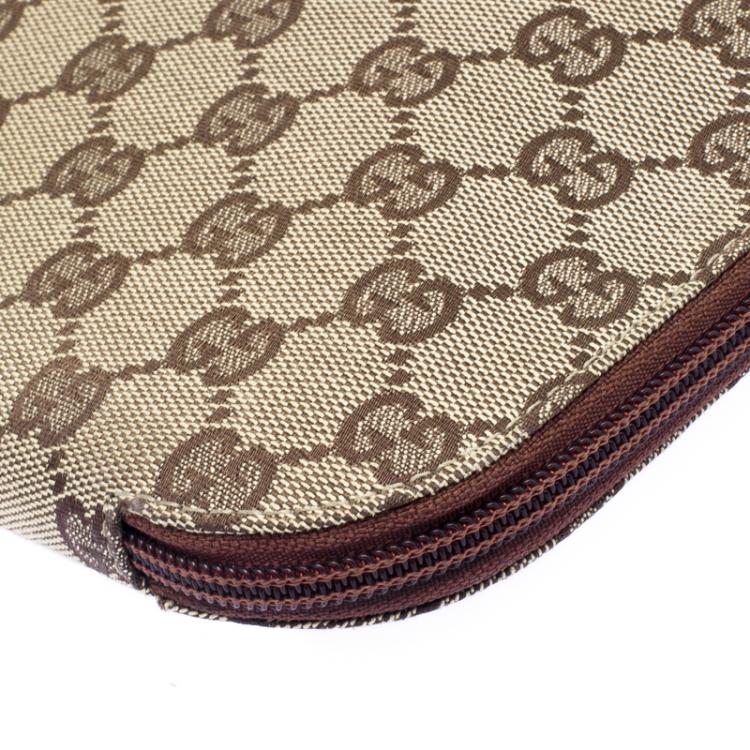 Pre Owned Gucci Beige GG Canvas Portfolio