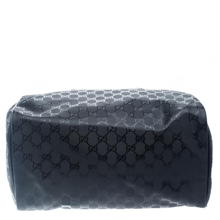 Pre Owned Gucci Black Imprime Canvas Joy Boston Bag