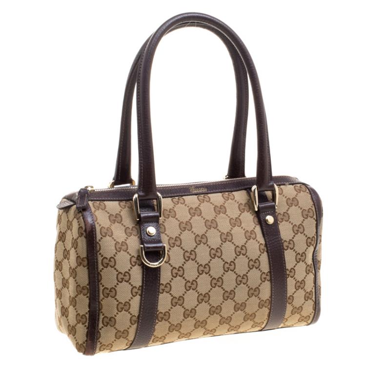Pre Owned Gucci Beige/Ebony GG Canvas Small Joy Boston Bag