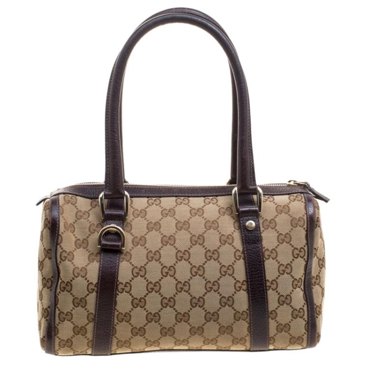 Pre Owned Gucci Beige/Ebony GG Canvas Small Joy Boston Bag