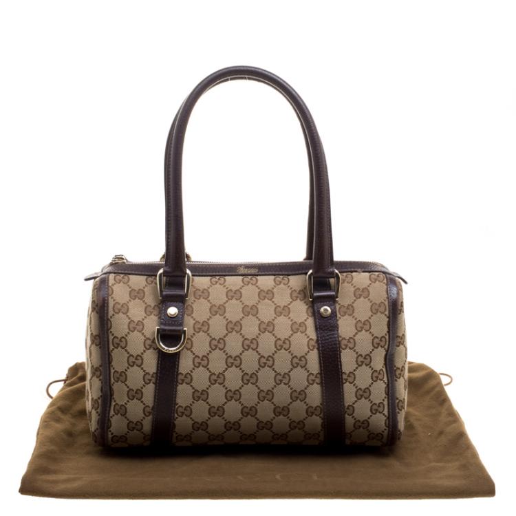 Pre Owned Gucci Beige/Ebony GG Canvas Small Joy Boston Bag