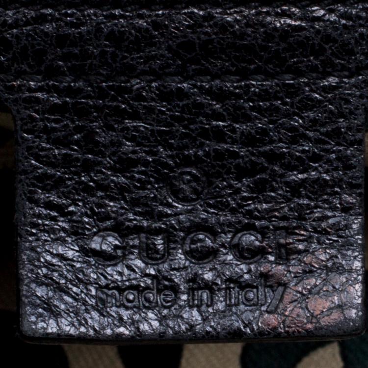 Pre Owned Gucci Black Leather Large Indy Top Handle Bag