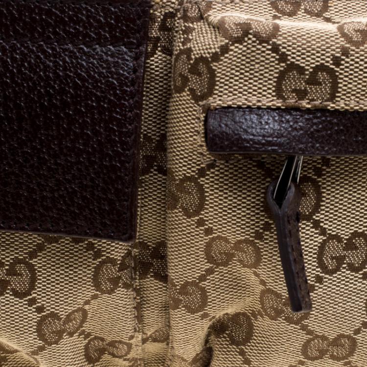 Pre Owned Gucci Beige/Brown GG Canvas Waist Belt Bag