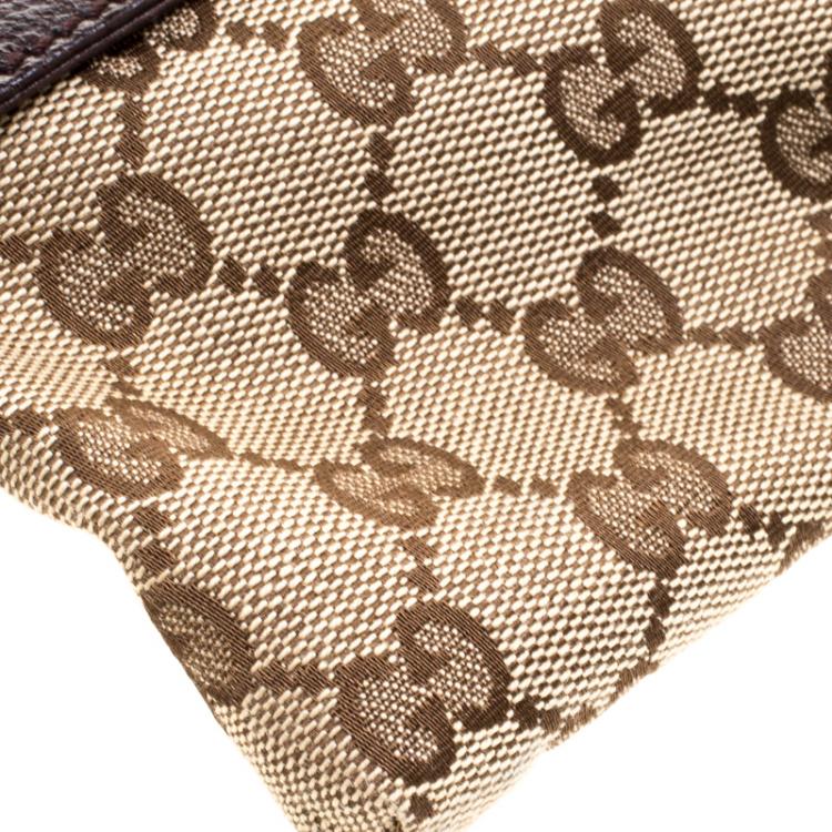 Pre Owned Gucci Beige/Brown GG Canvas Waist Belt Bag