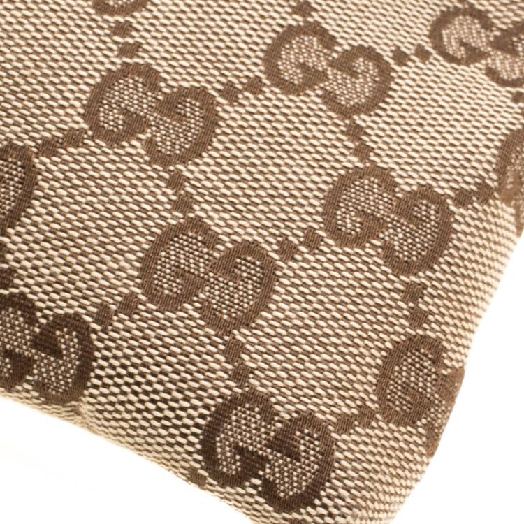 Pre Owned Gucci Beige/Brown GG Canvas Waist Belt Bag