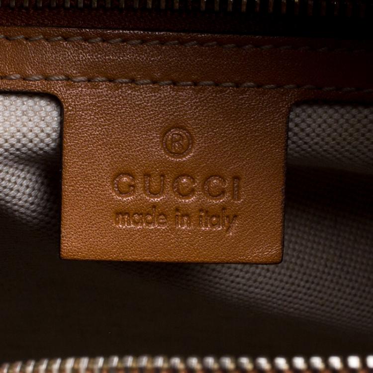 Pre Owned Gucci Beige/Tan GG Canvas Medium Vintage Web Boston Bag
