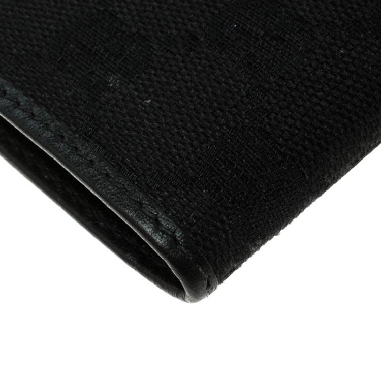 Pre Owned Gucci Black GG Canvas Web Bifold Wallet