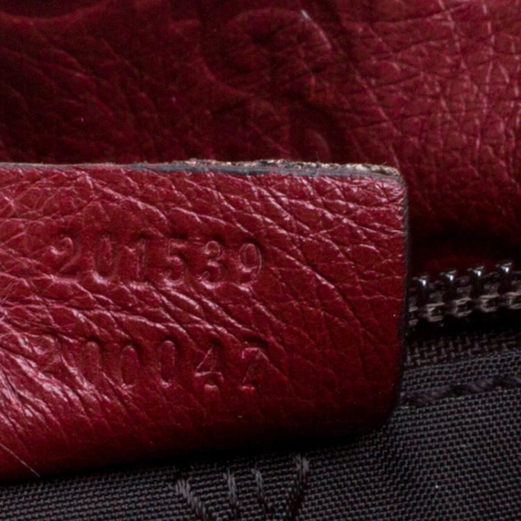 مملوكة مسبقًا Gucci Red Guccissima Leather Duffel Bag