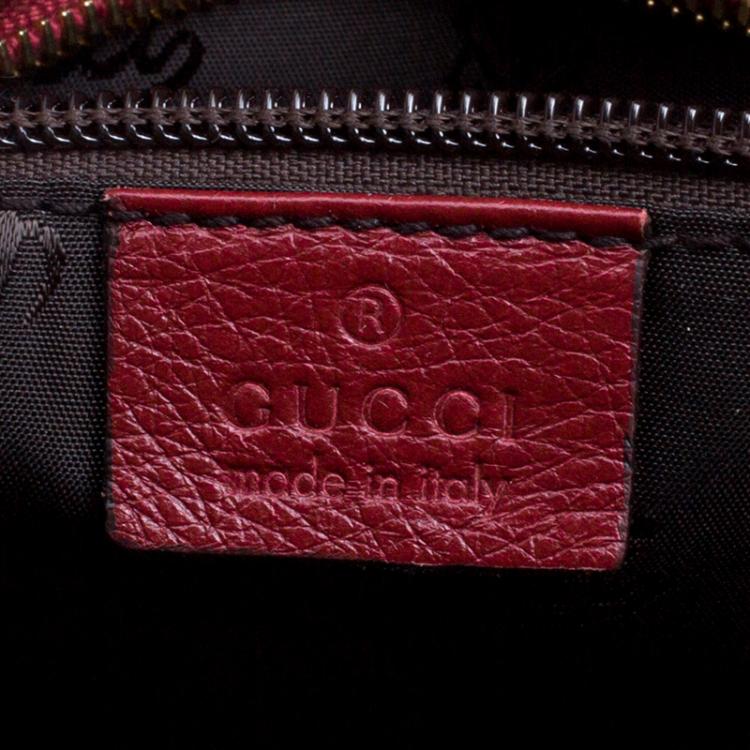 مملوكة مسبقًا Gucci Red Guccissima Leather Duffel Bag