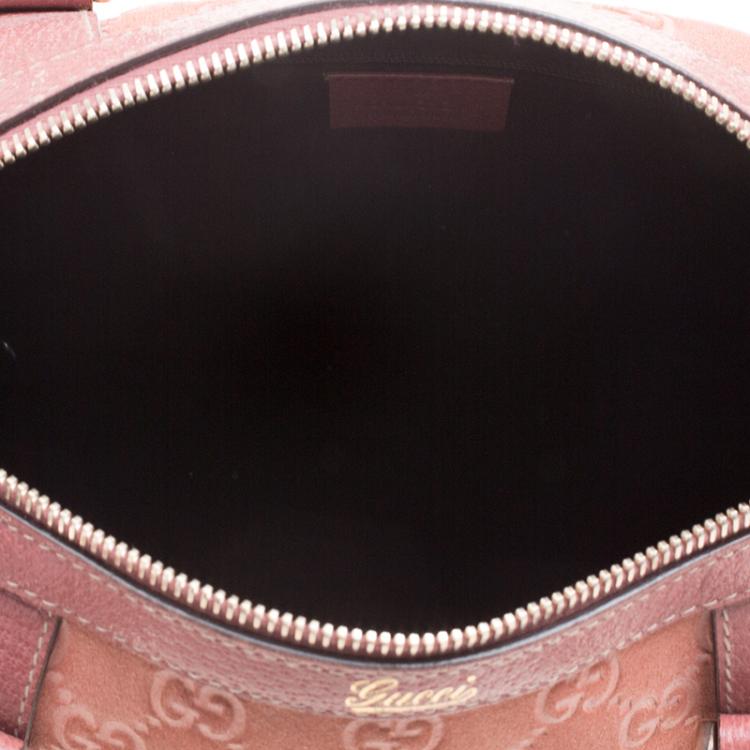 مملوكة مسبقًا Gucci Brown GG Suede Small Abbey Boston Bag