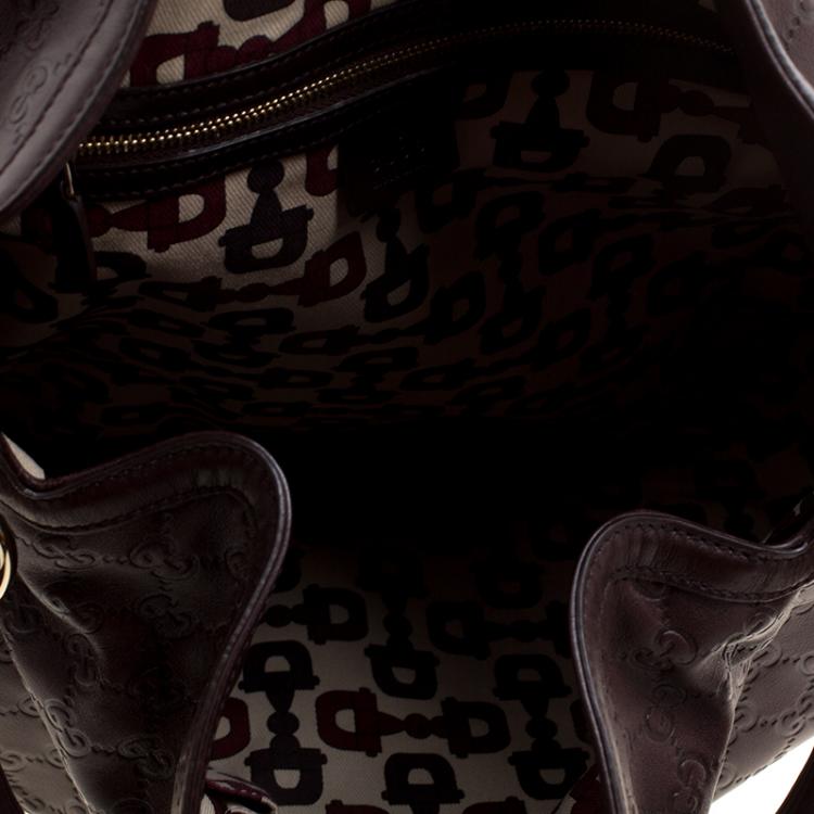 Pre Owned Gucci Brown Guccissima Large Indy Top Handle Bag