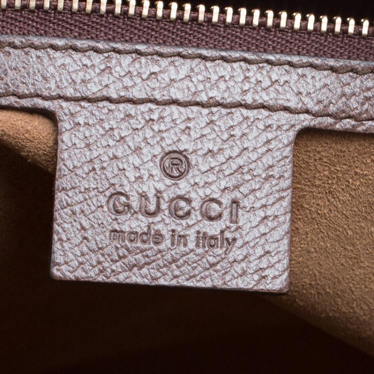 Pre Owned Gucci Beige/Brown Tian Print GG Supreme Canvas Medium Boston Bag
