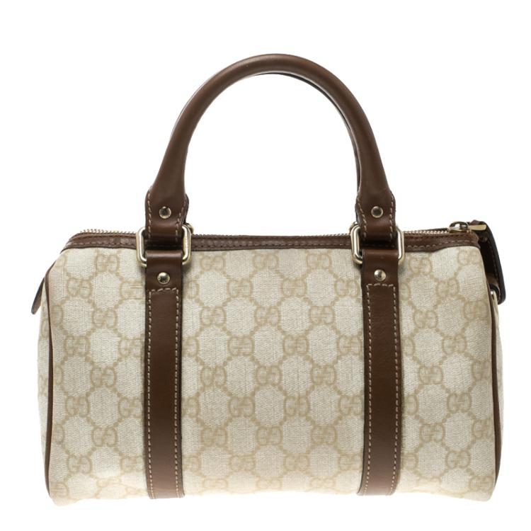 مملوكة مسبقًا Gucci Beige/Brown GG Coated Canvas Small Joy Boston Bag