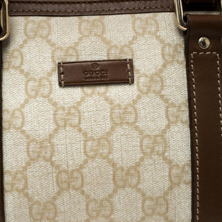 مملوكة مسبقًا Gucci Beige/Brown GG Coated Canvas Small Joy Boston Bag