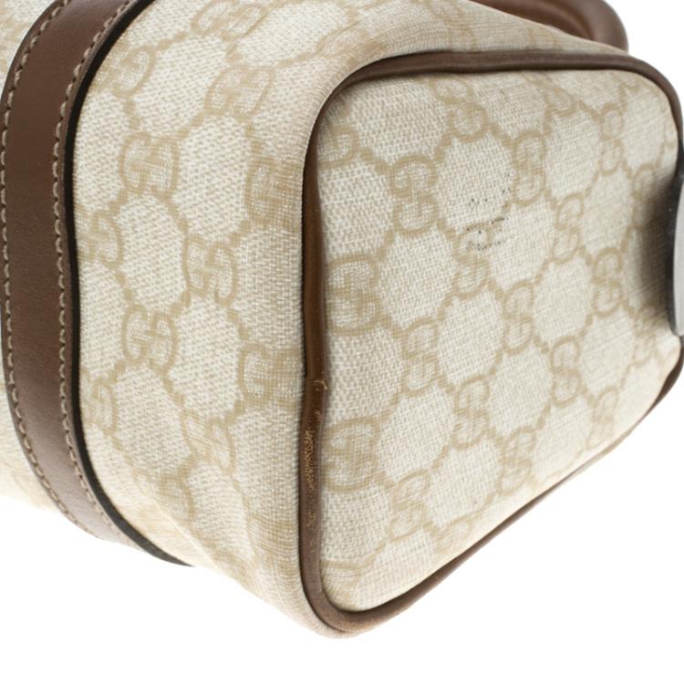 مملوكة مسبقًا Gucci Beige/Brown GG Coated Canvas Small Joy Boston Bag