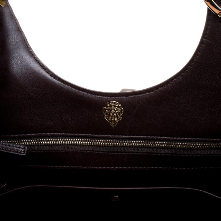 Pre Owned Gucci Yellow/Brown Python Top Handle Bag