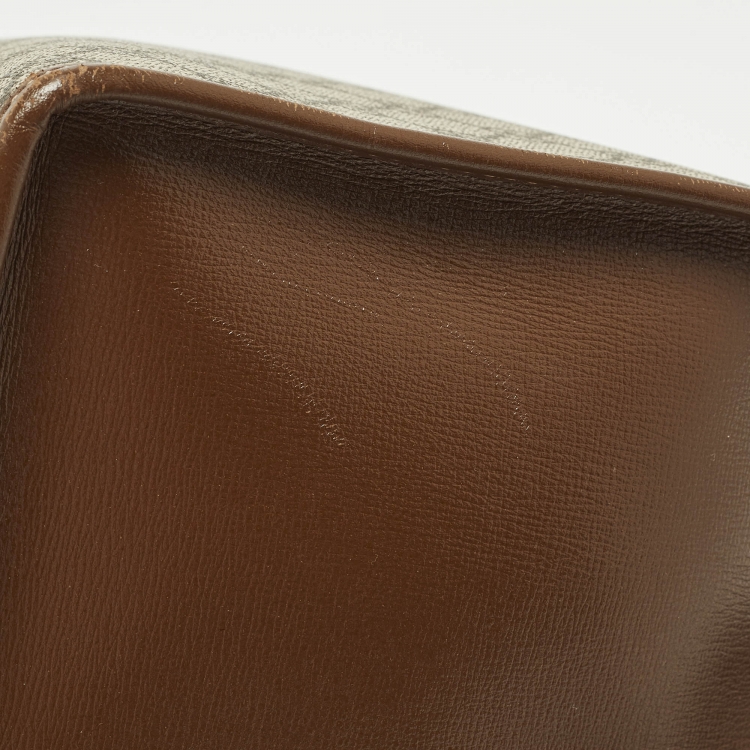 Pre Owned Gucci Interlocking G Beige/Brown GG Supreme Canvas and Leather Tote