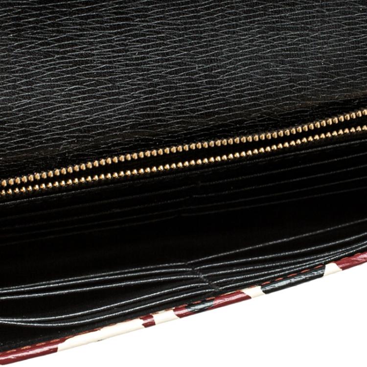 Pre Owned Gucci Brown Leopard Print Leather Wallet On Chain