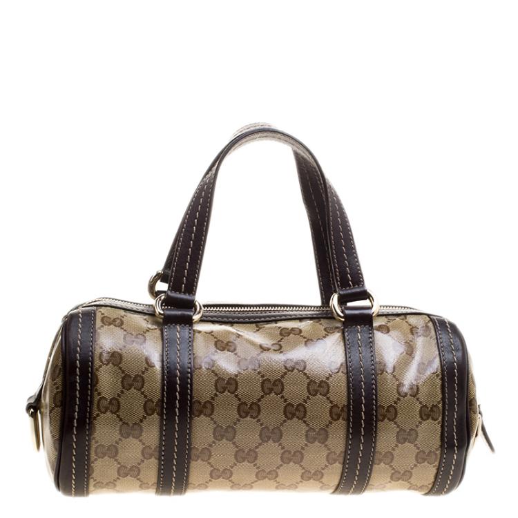 مملوكة مسبقًا Gucci Beige/Ebony GG Crystal Canvas Small Duchessa Boston Bag