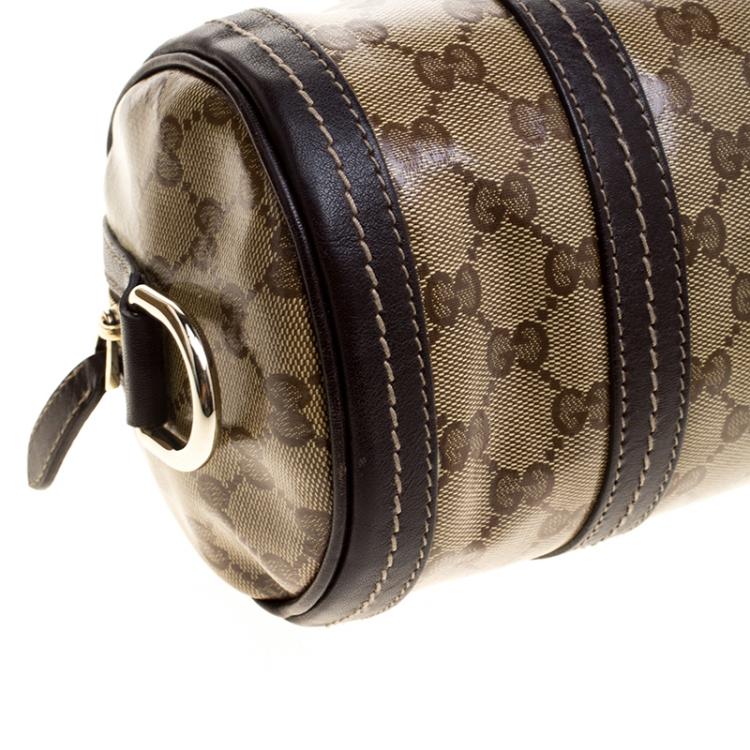 مملوكة مسبقًا Gucci Beige/Ebony GG Crystal Canvas Small Duchessa Boston Bag