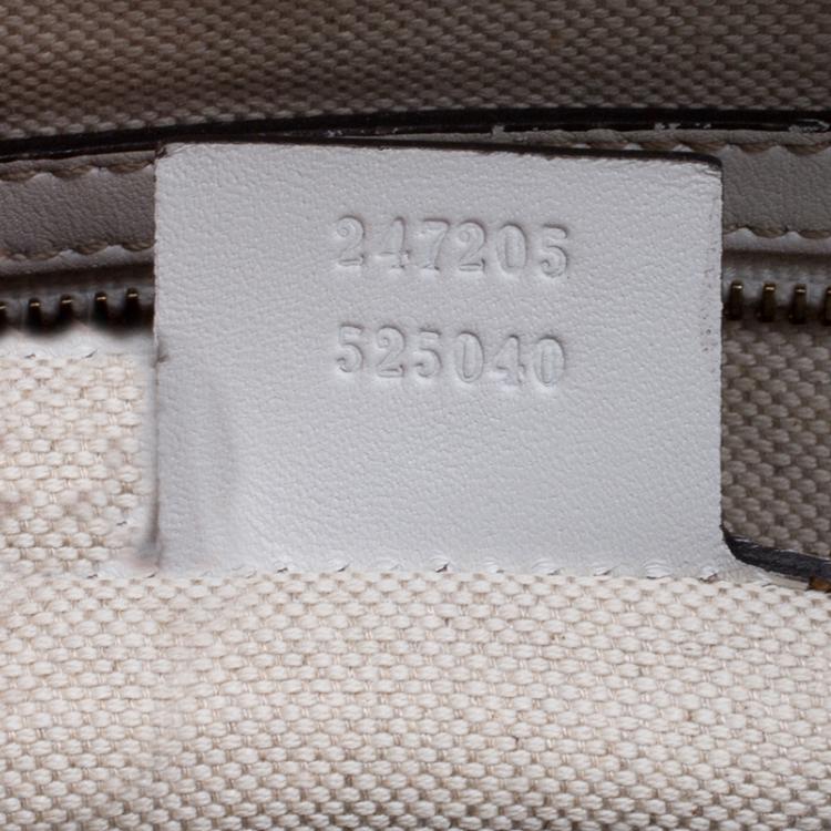 مملوكة مسبقًا Gucci White/Blue GG Canvas Medium Vintage Web Boston Bag