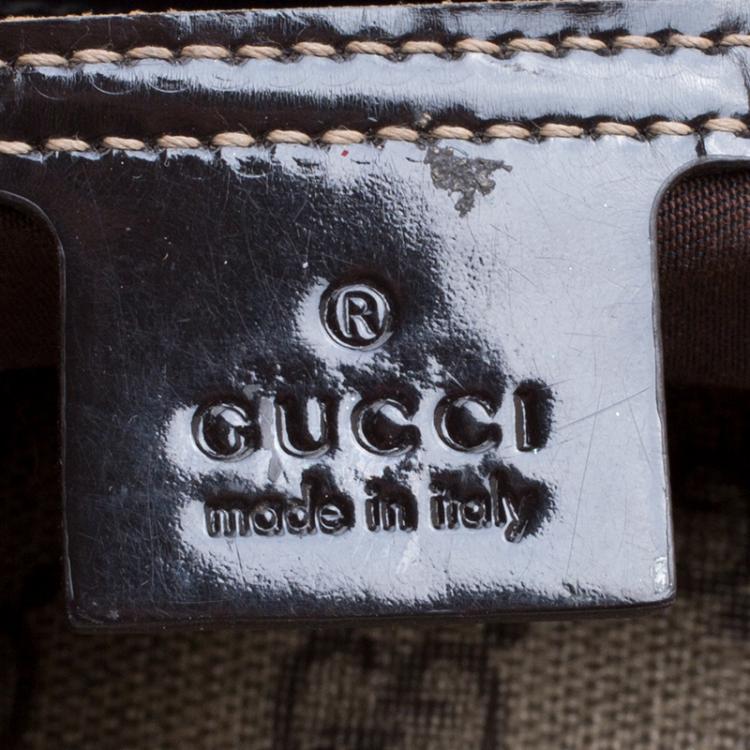 Pre Owned Gucci Beige/Brown GG Supreme Canvas and Leather Medium Joy Boston Bag