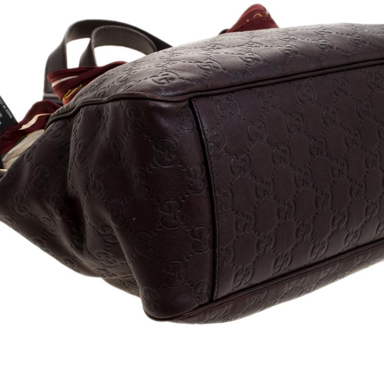 gucci dark brown guccissima leather tote