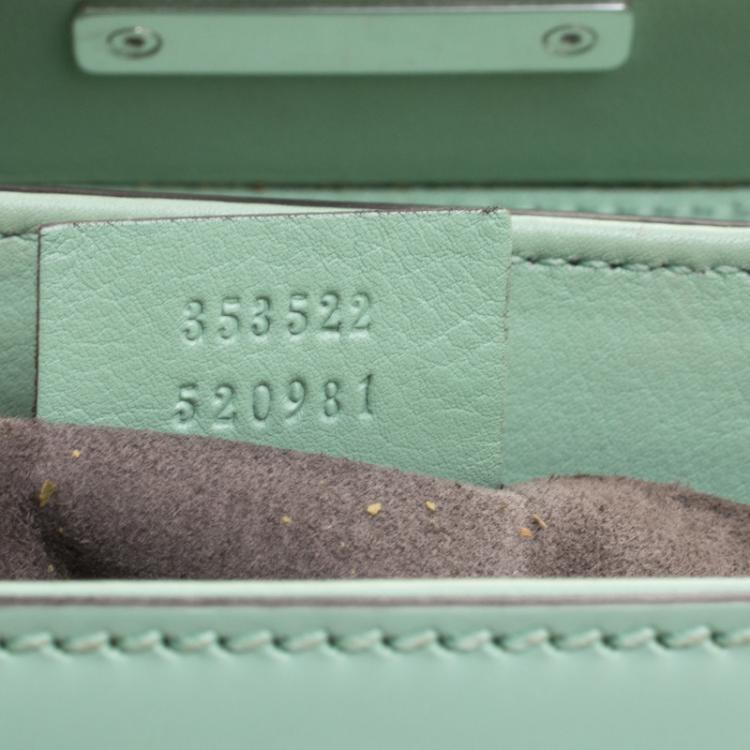 مملوكة مسبقًا Gucci Mint Green Patent Leather Mini Lady Lock Bamboo Top Handle Bag