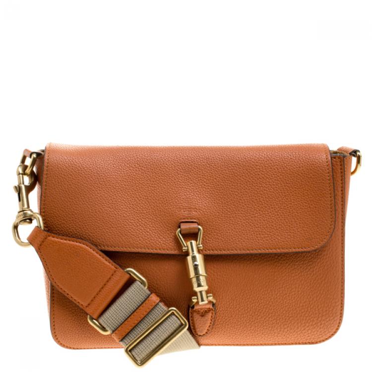 Gucci Orange Soft Leather Jackie Flap Bag Gucci | The Luxury Closet