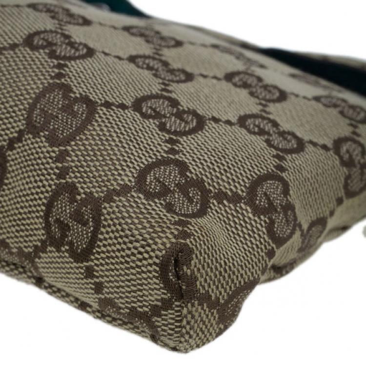 Pre Owned Gucci Turquoise Canvas Monogram Waistbelt Bag