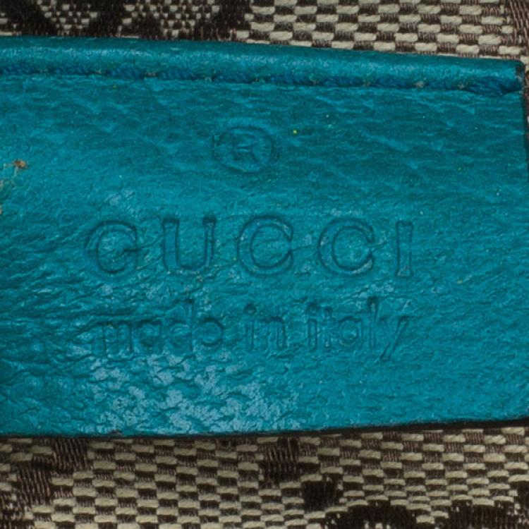 Pre Owned Gucci Turquoise Canvas Monogram Waistbelt Bag