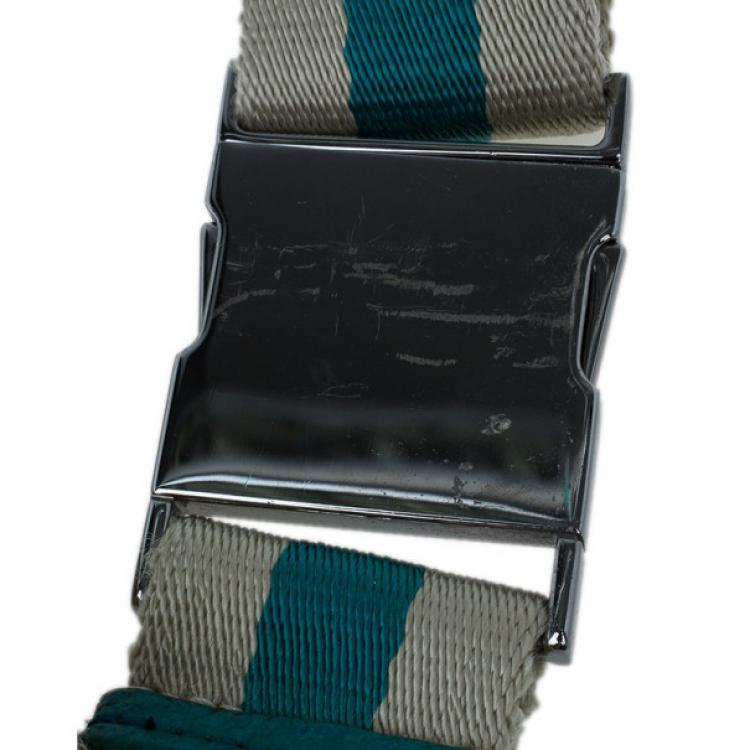 Pre Owned Gucci Turquoise Canvas Monogram Waistbelt Bag