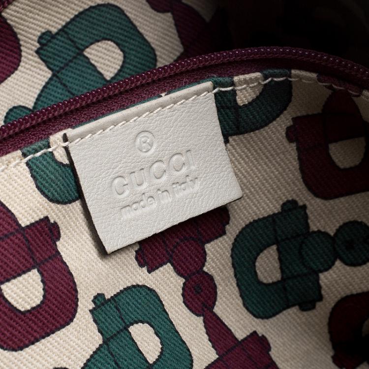 Pre Owned Gucci Beige Guccissima Leather Large D Ring Top Handle Bag