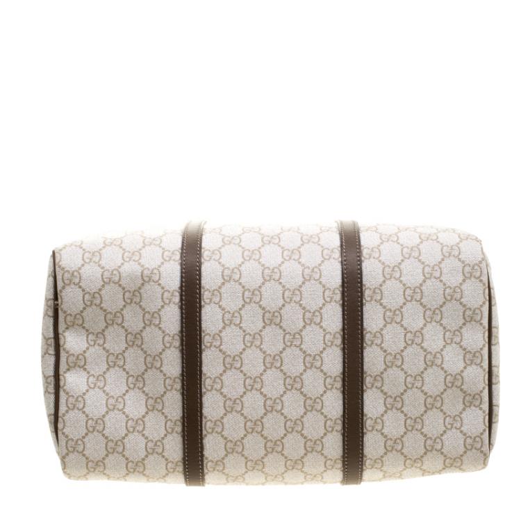 Pre Owned Gucci Beige GG Supreme Canvas Nice Boston Bag