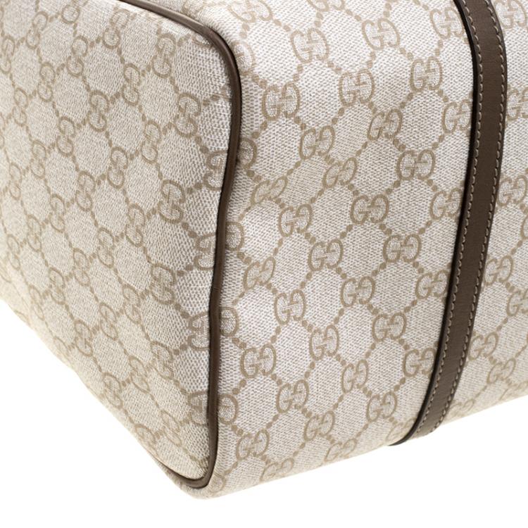 Pre Owned Gucci Beige GG Supreme Canvas Nice Boston Bag