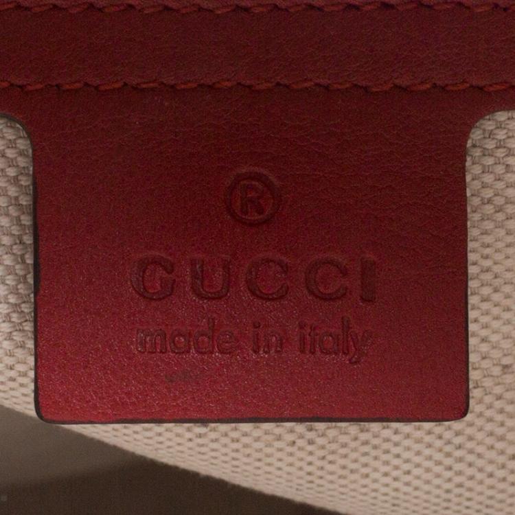Pre Owned Gucci Red Microguccissima Patent Leather Large Nice Top Handle Bag