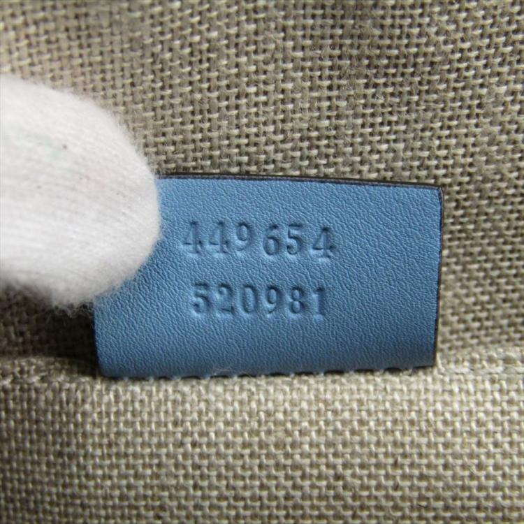 Pre Owned Gucci Baby Blue Microguccissima Leather Top Handle Bag