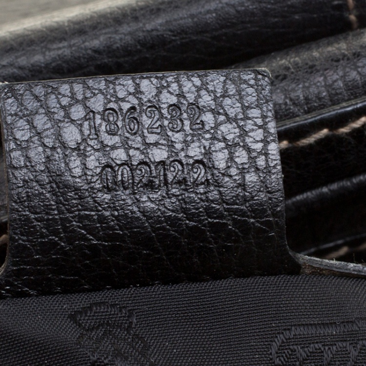 Pre Owned Gucci Black Leather Aviatrix Large Boston Bag