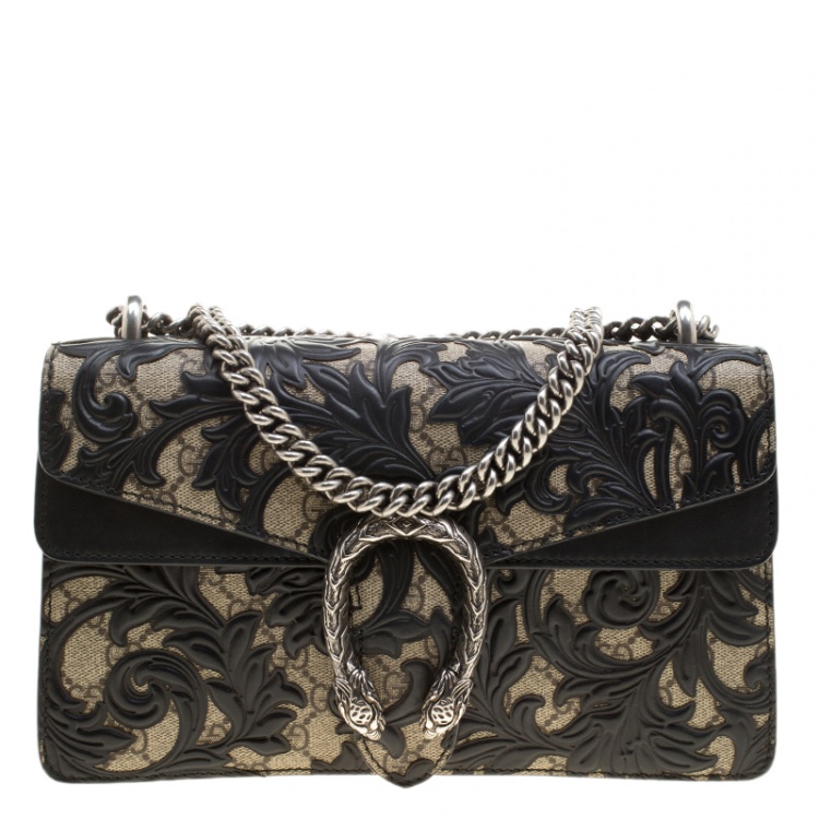 Gucci Black GG Supreme Canvas Small Dionysus Arabesque Shoulder Bag ...