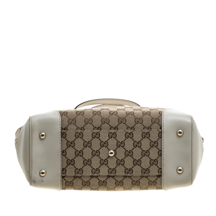Pre Owned Gucci Beige GG Canvas Mayfair Bow Tote