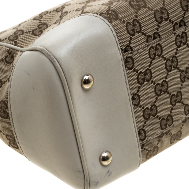 Pre Owned Gucci Beige GG Canvas Mayfair Bow Tote